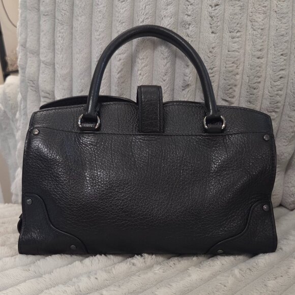 Coach Black Leather Studded Mercer 24 Satchel - Picture 3 of 12